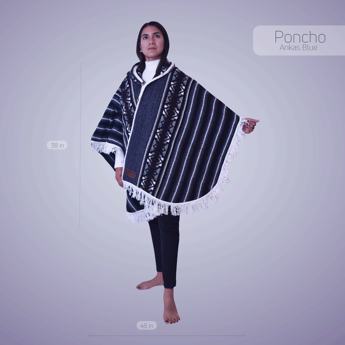 Wool Ponchos - Ankas Blue