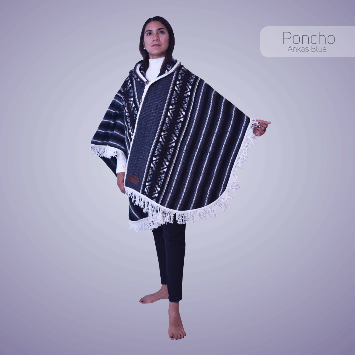 Wool Ponchos - Ankas Blue